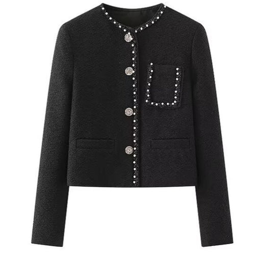 Veste élégante pour femmes avec col orné de perles et poches pratiques Chic & Stil