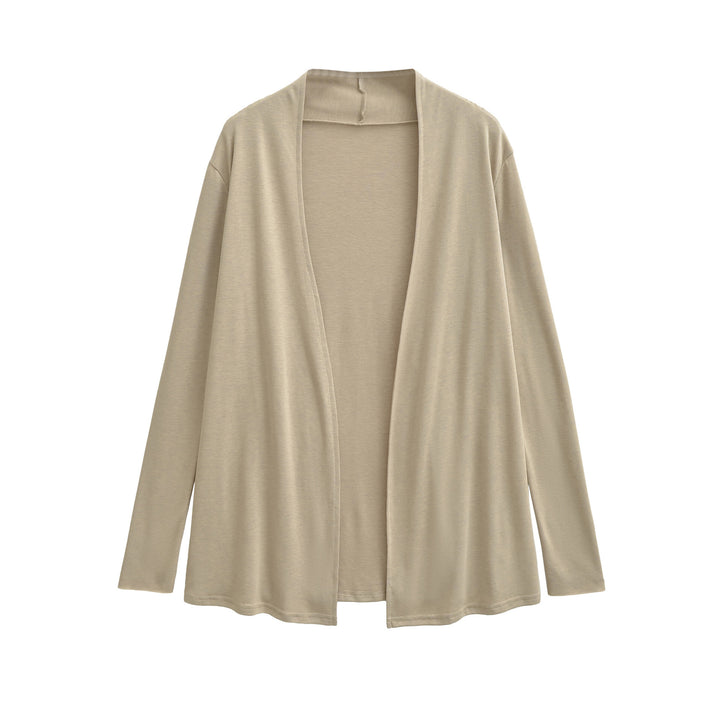 Women Open Flowing Jersey Cardigan with Waterfall Edge Amarae