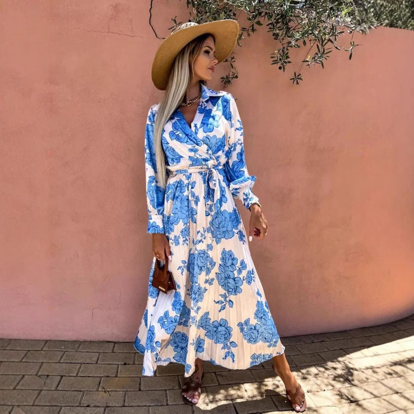 Lune London Women's Floral Print Maxi Wrap Dress