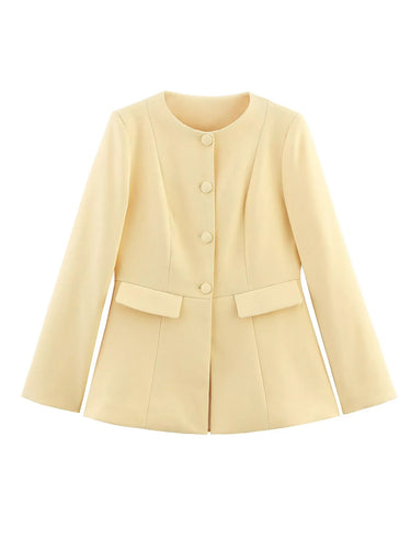 Ladies Elegant Blazer Jacket with Fine Button Details and Practical Pockets Amarae