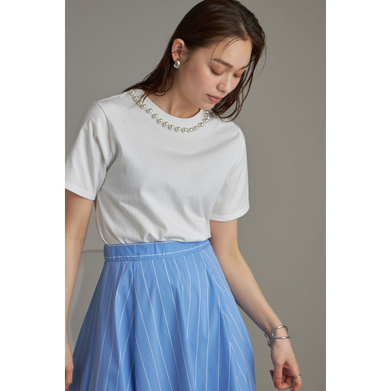 Ladies Elegant leisure blouse accented with pearls Lune London