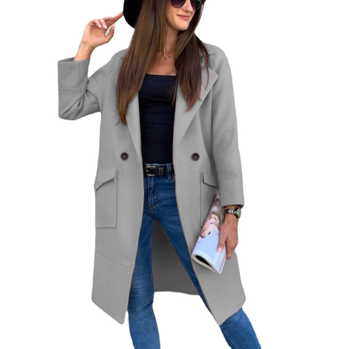 Double-breasted fashion coat for women with practical pockets and casual cut Lune London