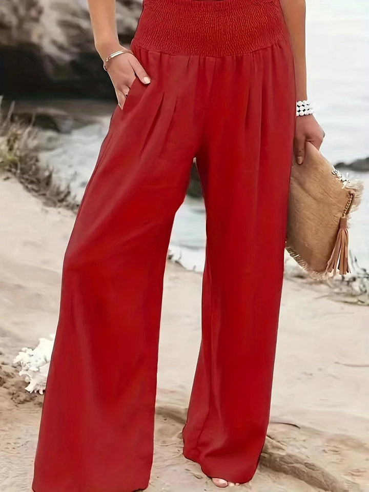 Loose summer pants for women with elastic waistband and comfortable pockets Lune London