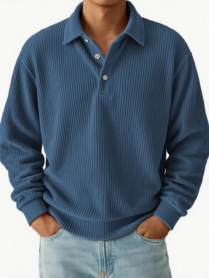 Men's polo with ribbed texture and classic collar Lune London