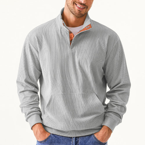 Men's cozy hoodie with fashionable faux leather details and high-quality cotton Chic and style