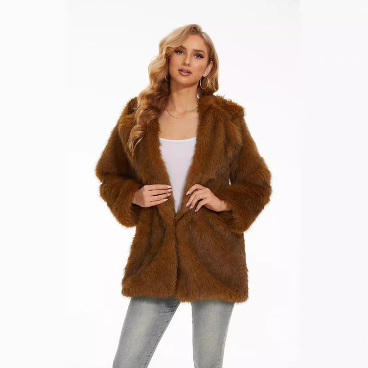 Ladies Hooded Jacket Fluffy Amarae