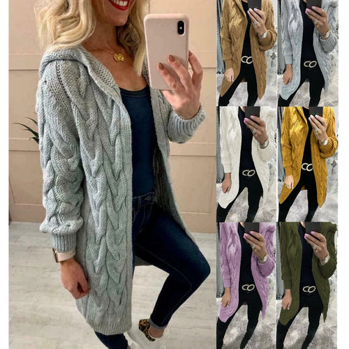 Women's knit coat with a practical hood design Amarae