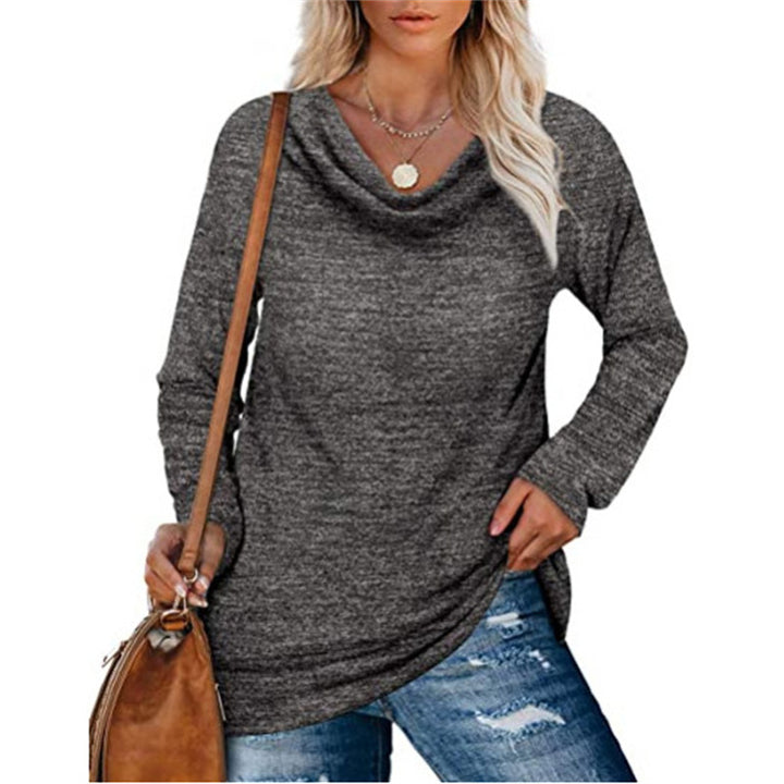 Women Long Sleeve Casual Top with Deep Neckline and Comfortable Fit Lune London