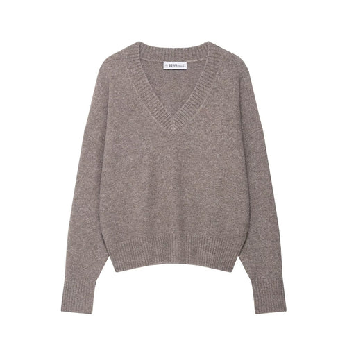Pull-over V luxueux pour femmes en laine de haute qualité Chic & Stil