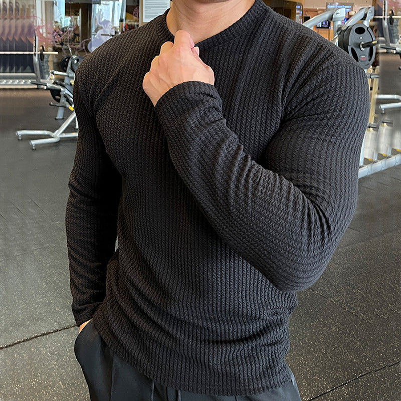 Men's long sleeve T-shirt in structured fabric Amarae