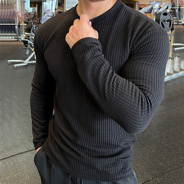 Men's long sleeve T-shirt in structured fabric Amarae