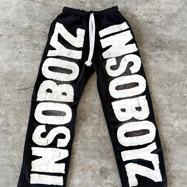 Women's sweatpants with large eye-catching logo print Chic & Stil