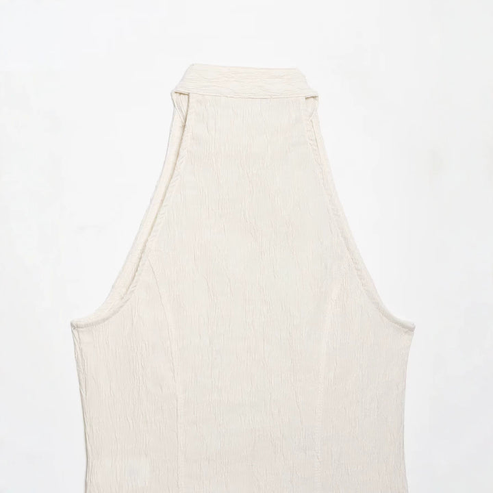 Women's Tailored Vest with Stand-Up Collar and Decorative Frog Closures Amarae