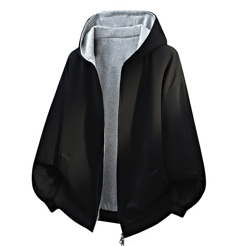 Oversized women's hoodie jacket with double fleece lining and side pockets Lune London