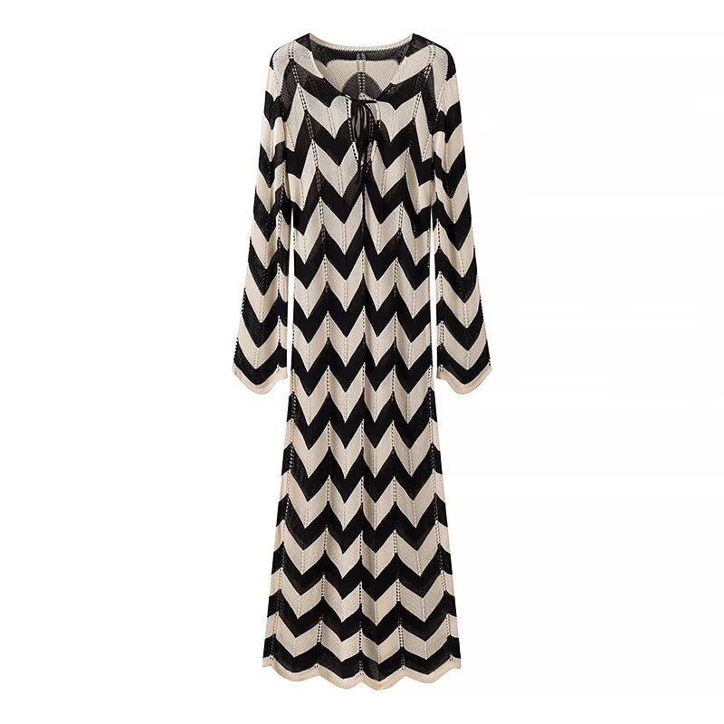 Maxi dress for women with zigzag pattern Lune London