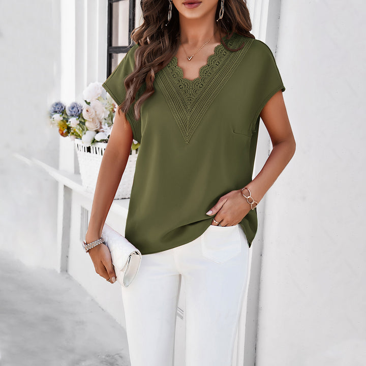 Blouse for women with lace detailing and loose fit Lune London