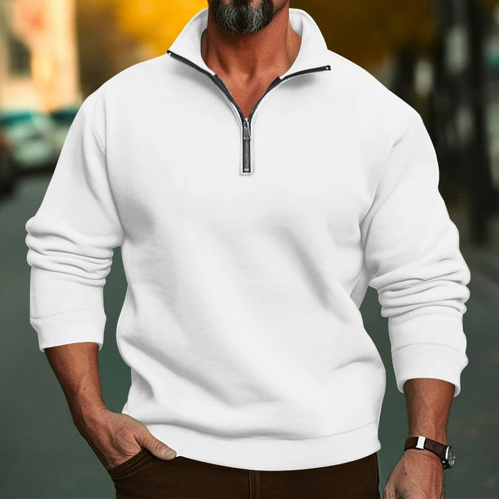 Men's sweatshirt with half zip and cozy fleece Chic & Stil
