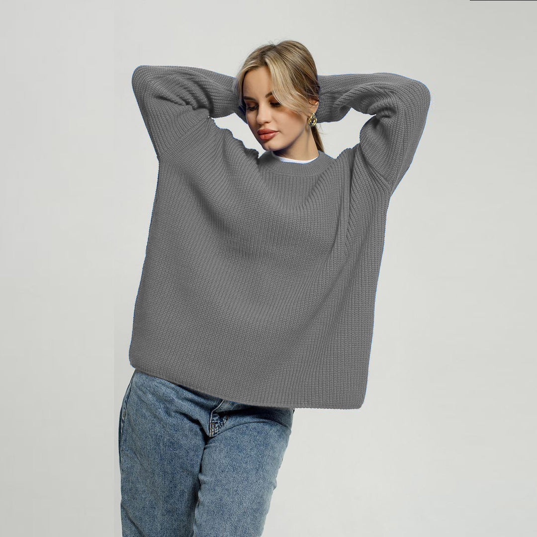 Women Oversized knit sweater with ribbed structure Lune London