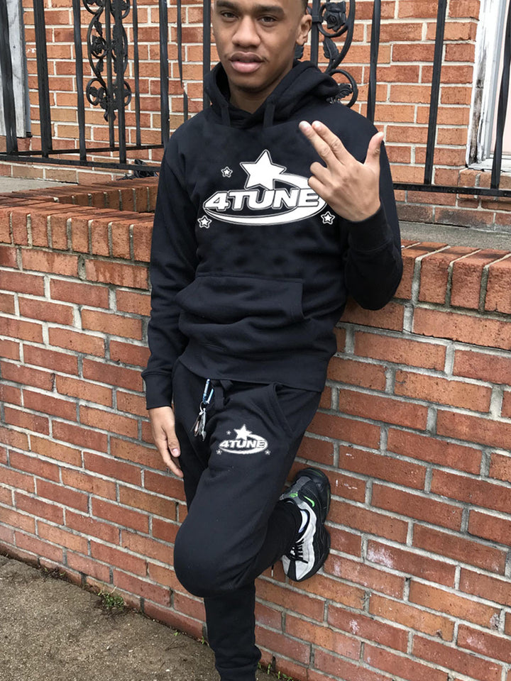 Men's Sports Hoodie and Jogging Pants Set with Creative Logo Print Lune London