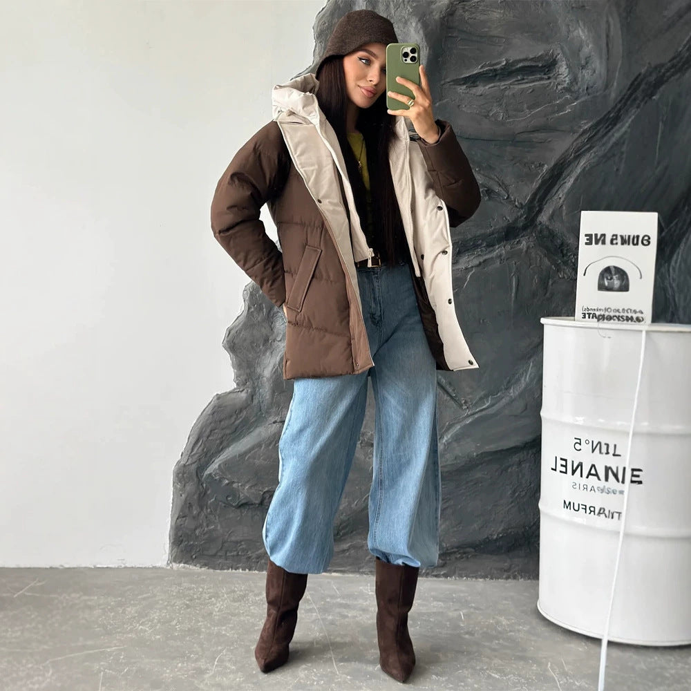 Women padded double-breasted parka with removable quilted inner vest Amarae
