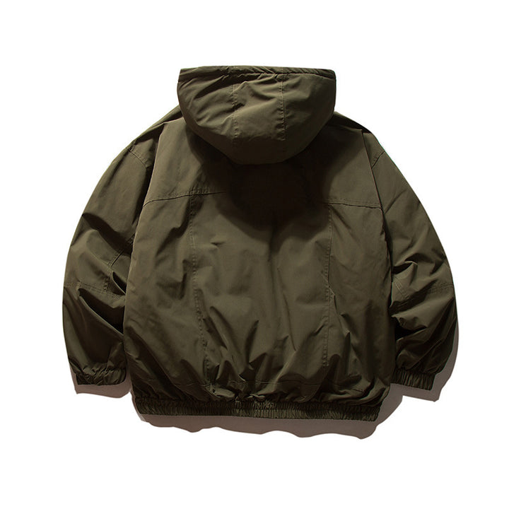 Men's lightweight wind and water-repellent hoodie jacket in boxy oversized cut with elastic cuffs Amarae