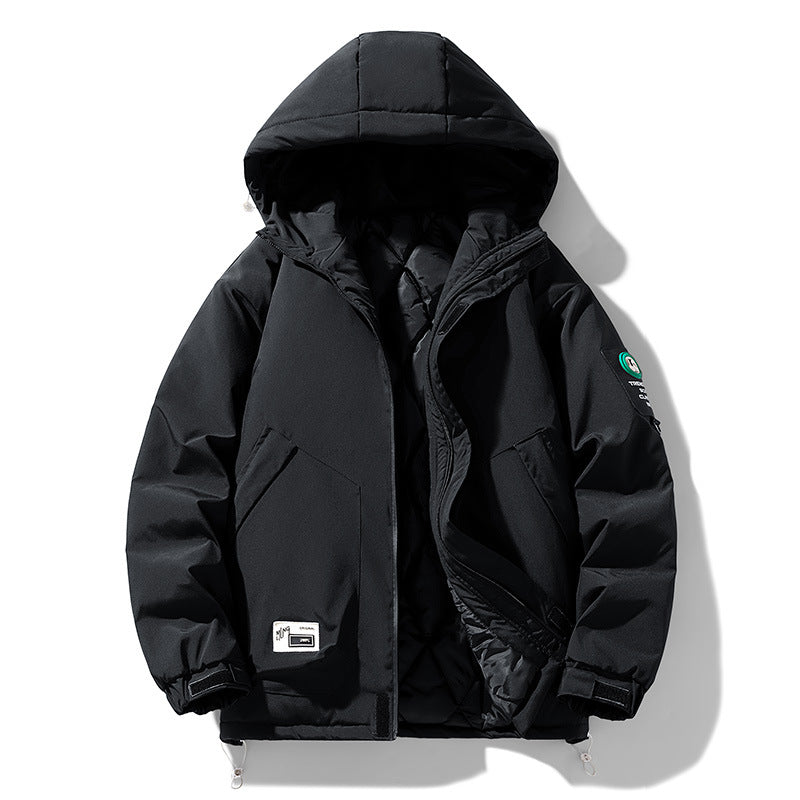 Men's Oversize Utility Hoodie Jacket with Adjustable Hem, Concealed Zipper, and Multifunctional Pockets Amarae