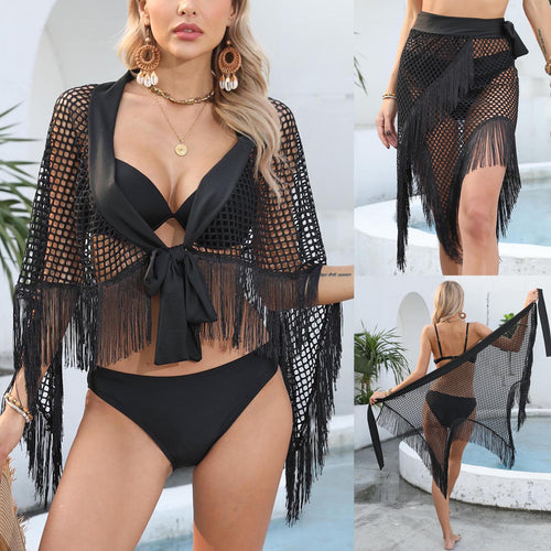 Fringed mesh beach rock for women Amarae
