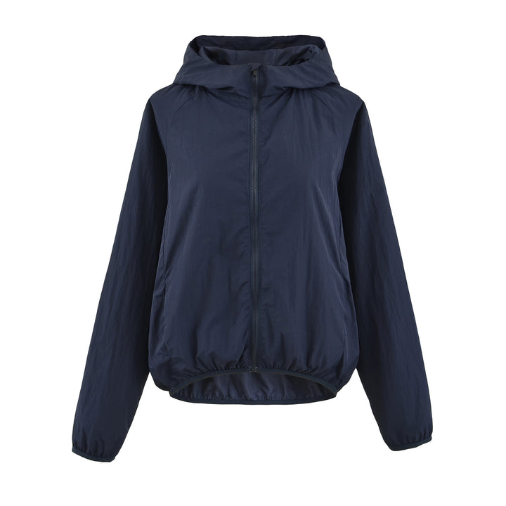Women's Ultralight Hooded Windbreaker with Extended Back Hem and Elastic Hem Amarae