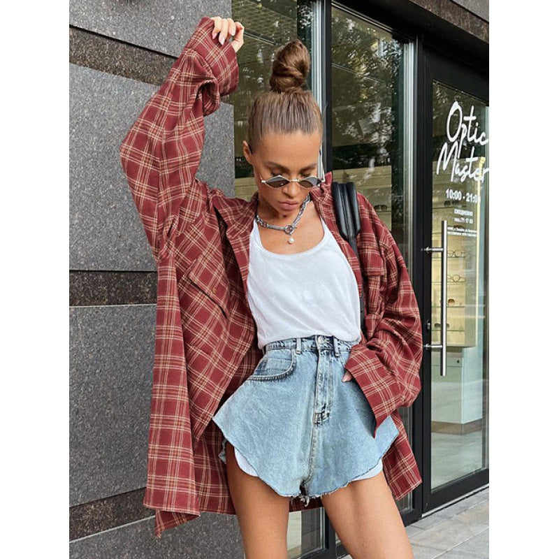 Casual oversized checkered shirt Lune London for ladies