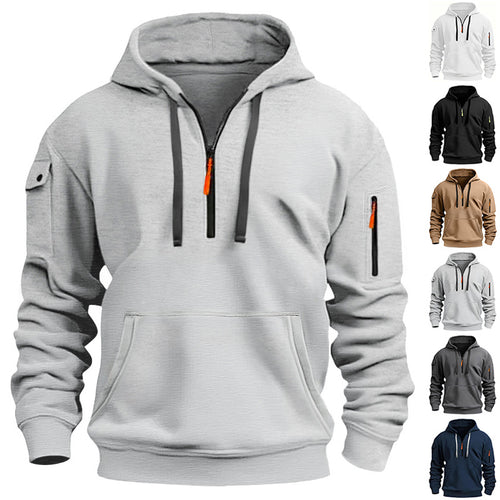Men's hoodie with practical zipper and side pockets Chic and style