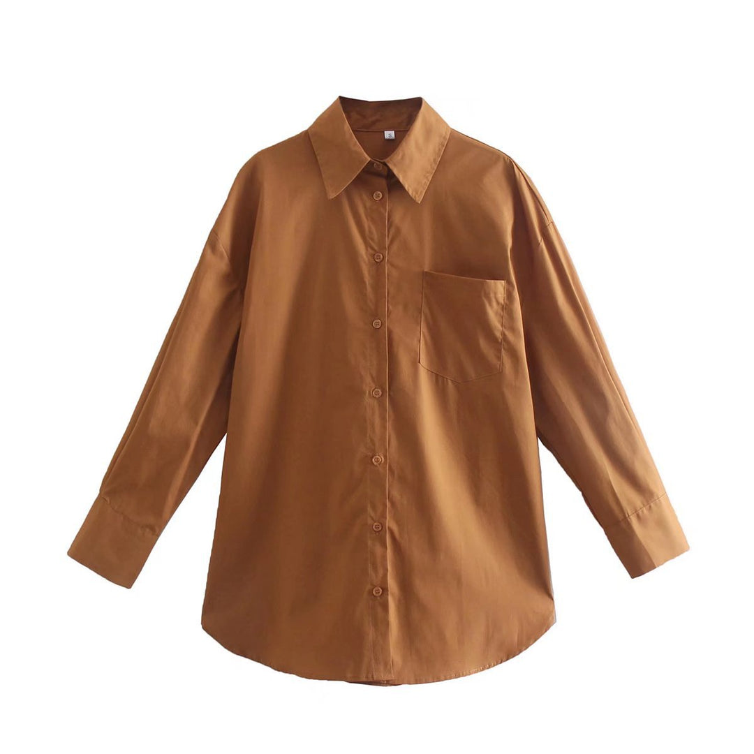 Long sleeve blouse for women with an elegant cut and high quality cotton fabric Lune London