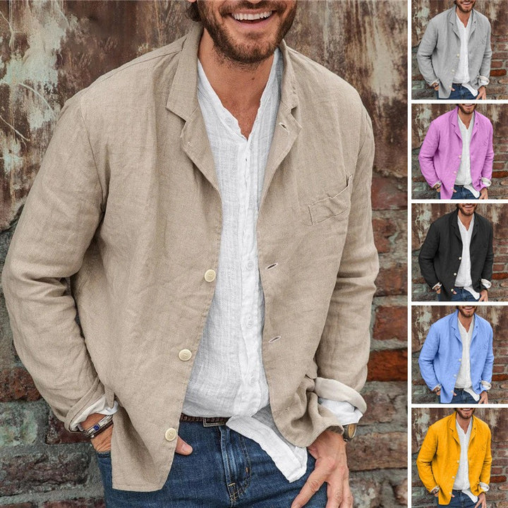 Lightweight and airy linen jacket for men with classic cut Lune London