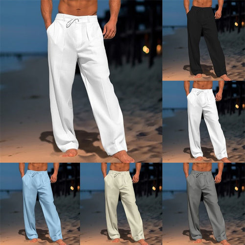 Loose summer pants for men with elastic waist and practical pockets Amarae
