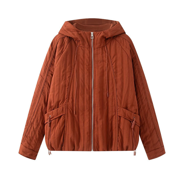 Women's padded jacket with hood, drawstring and loose fit Amarae