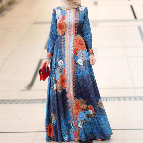 Maxi dress for women with floral accents and elegant, fluid cut Amarae