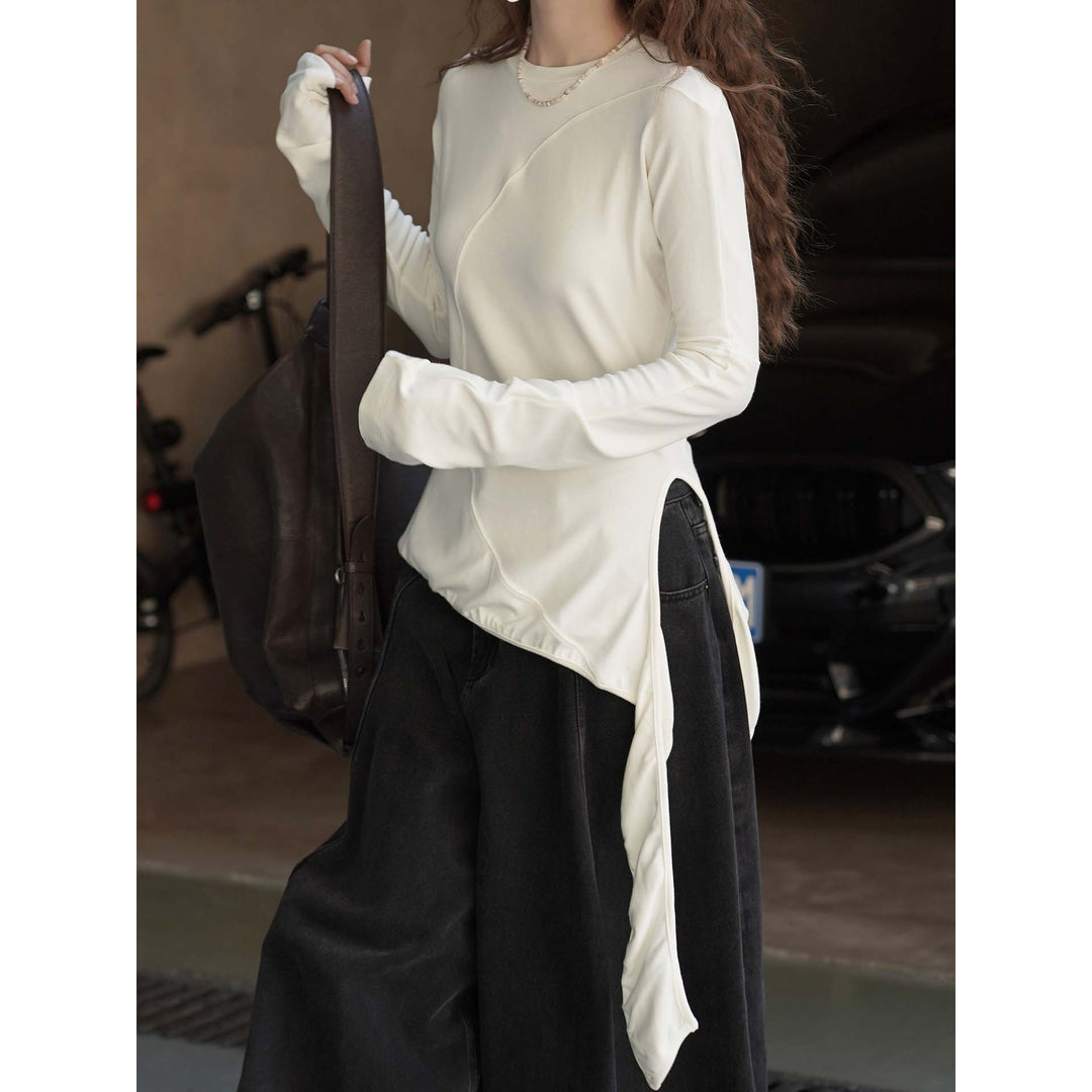 Women Asymmetrical Long Sleeve with Side Ties Amarae