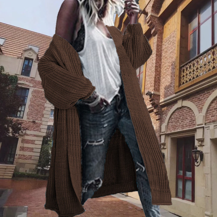Knitted coat for women with an oversized fit and voluminous sleeves Lune London