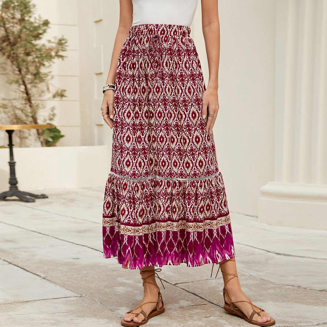 Women Bohemian Chic Floral Maxi Skirt and Style