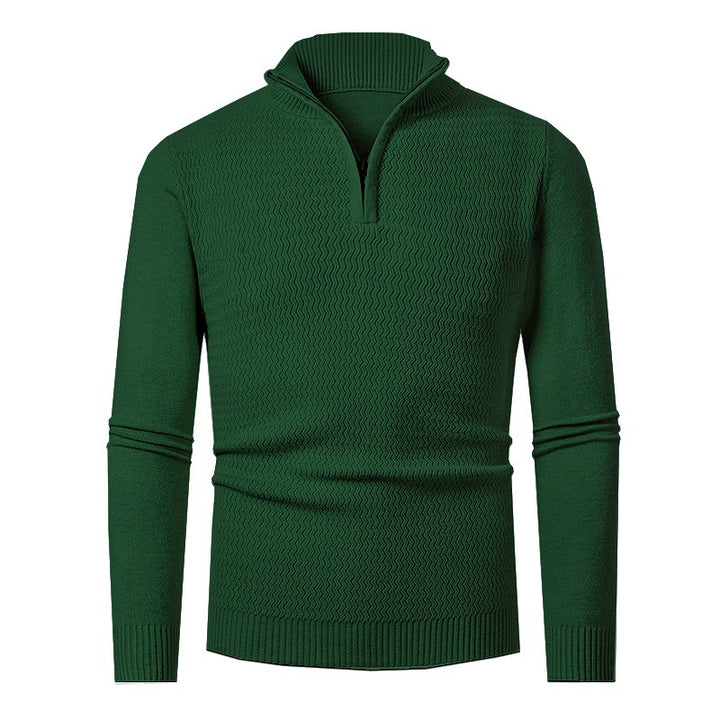 Knit sweater for men with high collar and structured design Lune London