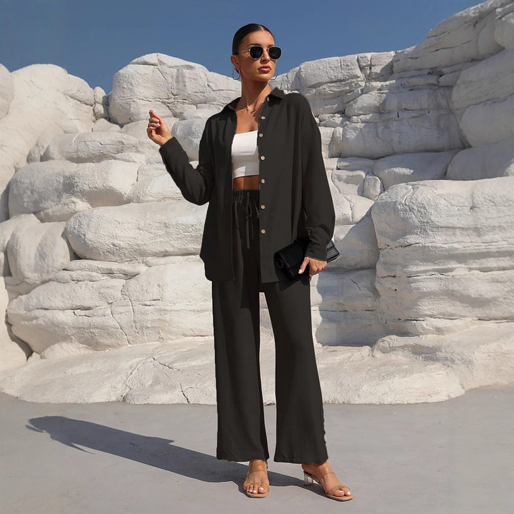 Casual set for women with loose shirt and wide pants Lune London