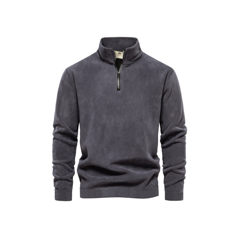 Men's fleece pullover with high collar Lune London