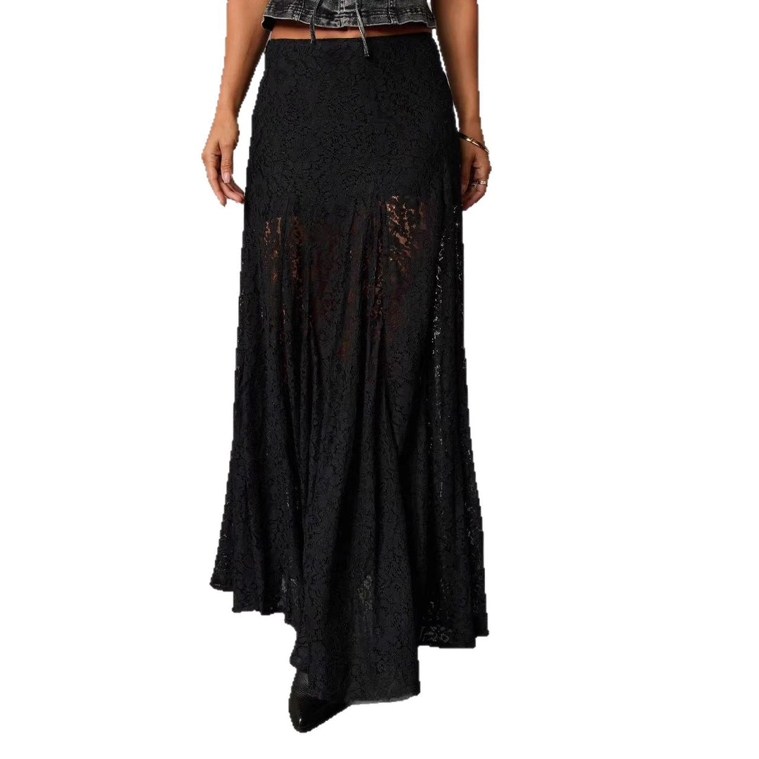 Women's Elegant Lace Maxi Skirt with Flowing Fall and Transparent Details Lune London