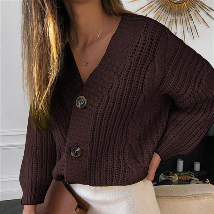 Ladies Chunky Knit Cardigan with Chic Button Detail and Style