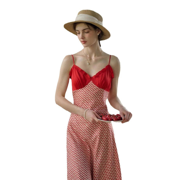 Heart printed slip dress for women Lune London