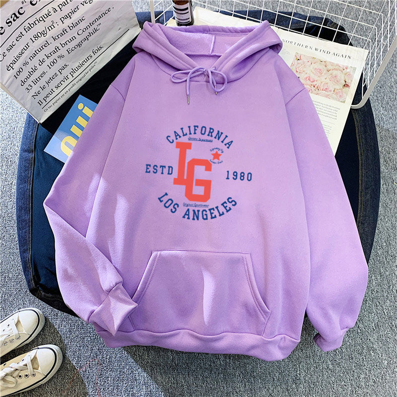 Women's hoodie with sporty California print Chic & Stil