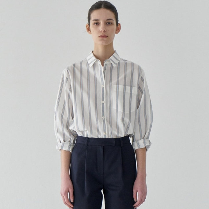Chemisier Rayé Surdimensionné pour Femme Chic & Stil