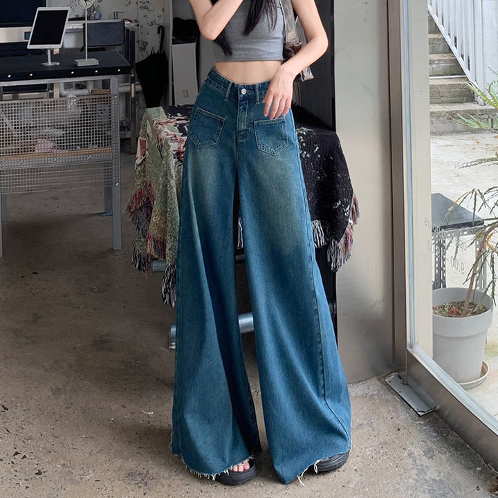 Jean taille haute à coupe large pour femmes Chic & Stil