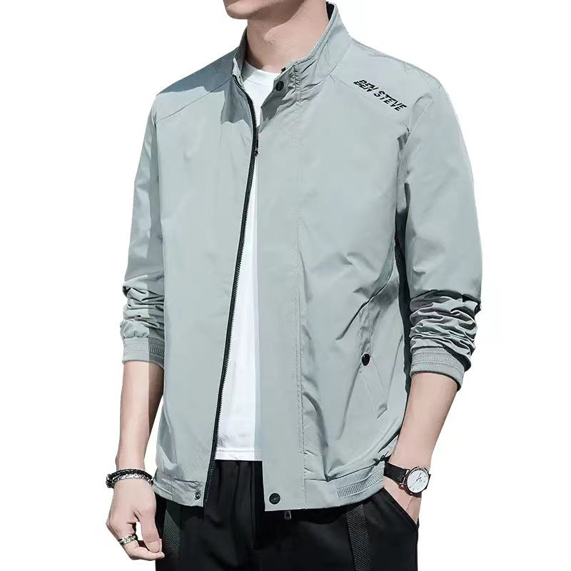 Lightweight transitional jacket for men with high collar Lune London