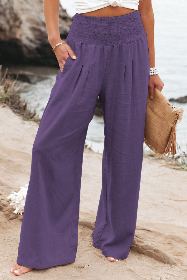 Women's Loose Linen Trousers Lune London