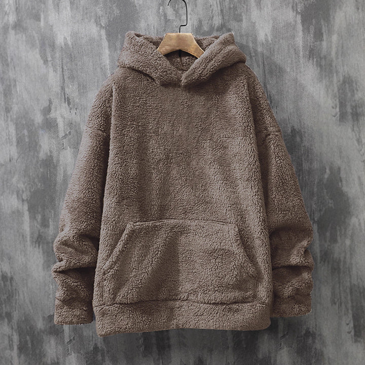 Ladies Cozy Fleece Pullover with Hood and Practical Pockets Lune London